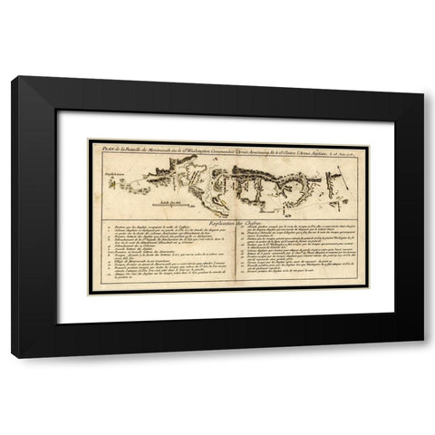 Battle of Monmouth New Jersey Freehold Black Modern Wood Framed Art Print with Double Matting by Vintage Maps