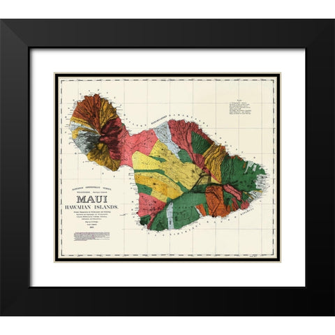 Maui Hawaiian islands Black Modern Wood Framed Art Print with Double Matting by Dodge, F S