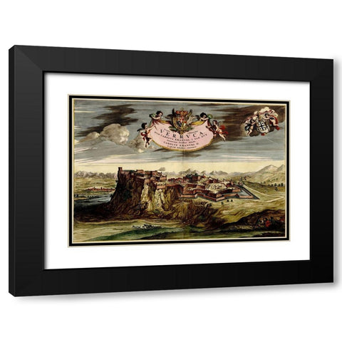 Turin or Torino and Its Envisons 1700 Black Modern Wood Framed Art Print with Double Matting by Beeck, Anna