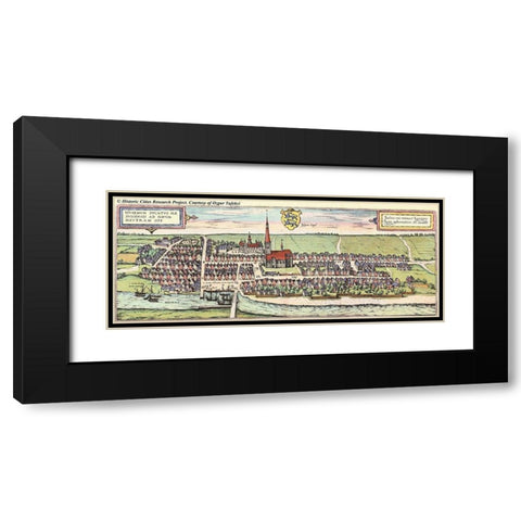 Schleswig Holstein Black Modern Wood Framed Art Print with Double Matting by Hogenberg, Braun