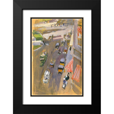 Fifth Avenue-New York Black Modern Wood Framed Art Print with Double Matting by Sorolla, Joaquin
