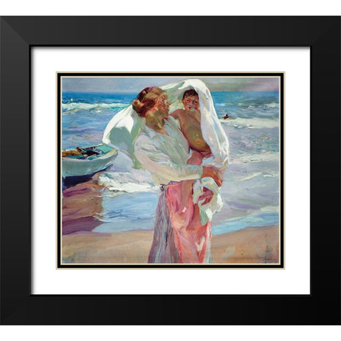 After Bathing Black Modern Wood Framed Art Print with Double Matting by Sorolla, Joaquin