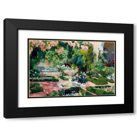 Garden at the Sorolla House Black Modern Wood Framed Art Print with Double Matting by Sorolla, Joaquin