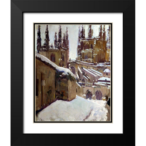 The Cathedral of Burgos Black Modern Wood Framed Art Print with Double Matting by Sorolla, Joaquin