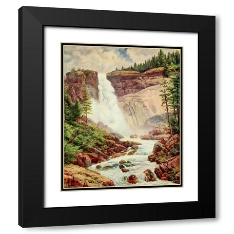 Nevada Fall-Yosemite from On Sunset Highways 1921 Black Modern Wood Framed Art Print with Double Matting by Bagg, Henry