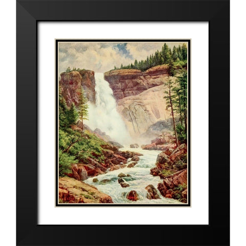 Nevada Fall-Yosemite from On Sunset Highways 1921 Black Modern Wood Framed Art Print with Double Matting by Bagg, Henry
