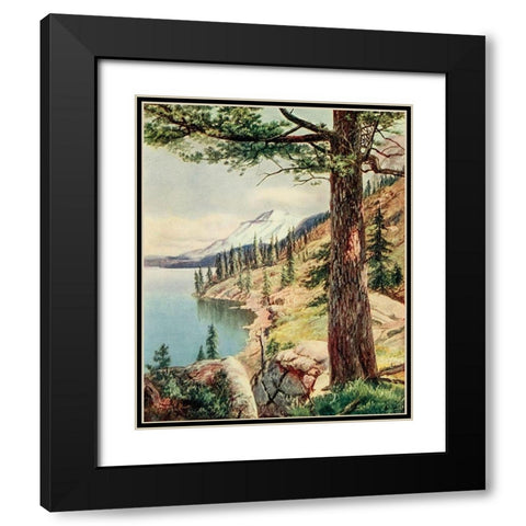 On the Shore of Lake Tahoe from On Sunset Highways 1921 Black Modern Wood Framed Art Print with Double Matting by Bagg, Henry