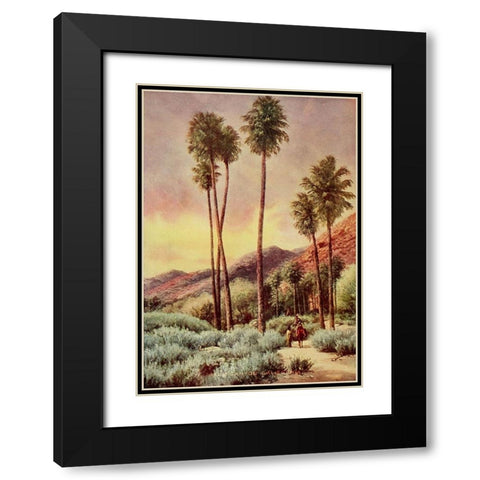 Palm Canyon-California from On Sunset Highways 1921 Black Modern Wood Framed Art Print with Double Matting by Bagg, Henry