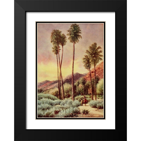 Palm Canyon-California from On Sunset Highways 1921 Black Modern Wood Framed Art Print with Double Matting by Bagg, Henry