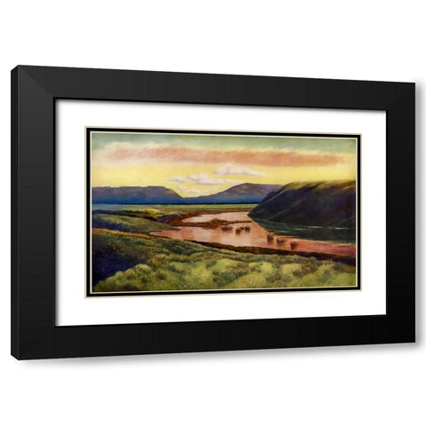 Eastwood from camp from Rod Gun and Perch 1914 Black Modern Wood Framed Art Print with Double Matting by Blomfield, James