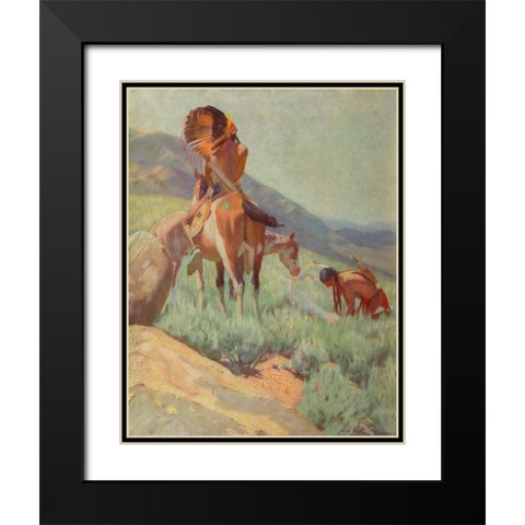 The Signal Fire from Scribners 35 1904 Black Modern Wood Framed Art Print with Double Matting by Dunton, William