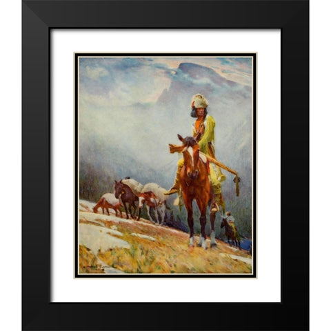 Breed Trapper from Scribners 56 1904 Black Modern Wood Framed Art Print with Double Matting by Dunton, William