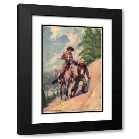 On Trail from Prescott of Saskatchewan 1913 Black Modern Wood Framed Art Print with Double Matting by Dunton, William