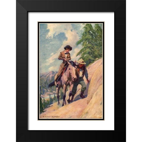 On Trail from Prescott of Saskatchewan 1913 Black Modern Wood Framed Art Print with Double Matting by Dunton, William
