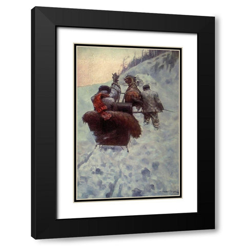 In the Snow from Winston of the Prairie 1908 Black Modern Wood Framed Art Print with Double Matting by Dunton, William