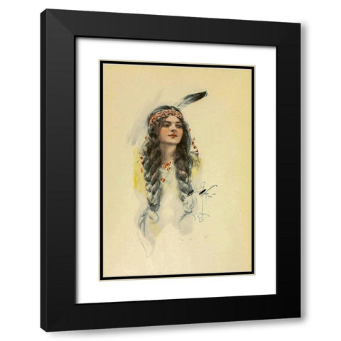 Minnehaha from The Song of Hiawatha 1906 Black Modern Wood Framed Art Print with Double Matting by Fisher, Harrison