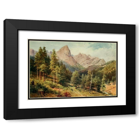 Castle Crag-Rattlesnake Canyon-California 1914 Black Modern Wood Framed Art Print with Double Matting by Palmer, Sutton