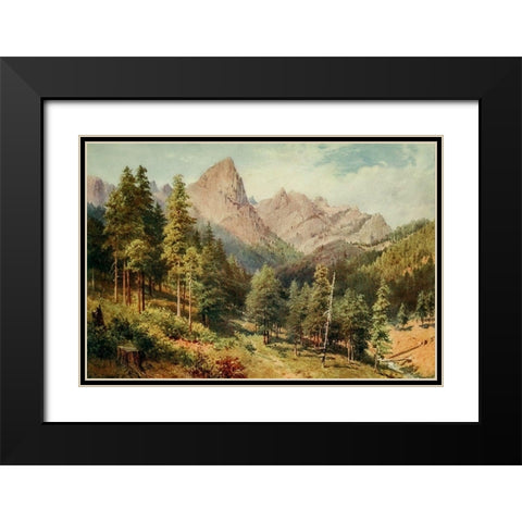 Castle Crag-Rattlesnake Canyon-California 1914 Black Modern Wood Framed Art Print with Double Matting by Palmer, Sutton