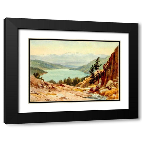 Donner Lake-California 1914 Black Modern Wood Framed Art Print with Double Matting by Palmer, Sutton