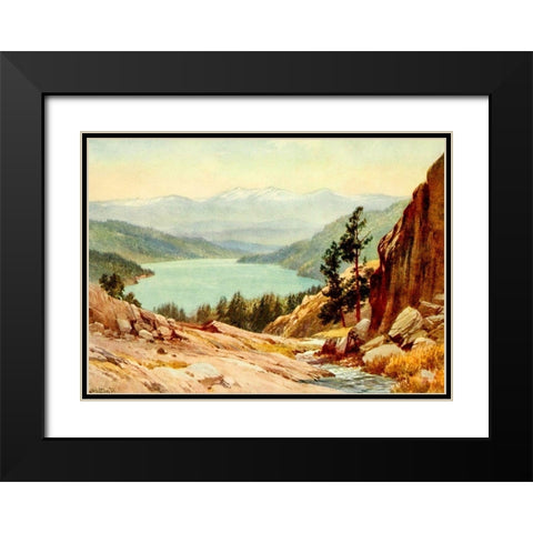 Donner Lake-California 1914 Black Modern Wood Framed Art Print with Double Matting by Palmer, Sutton