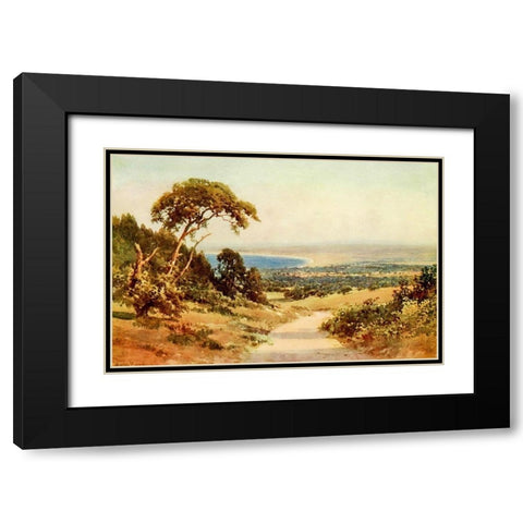 Looking down on Monterey and the Bay-California 1914 Black Modern Wood Framed Art Print with Double Matting by Palmer, Sutton
