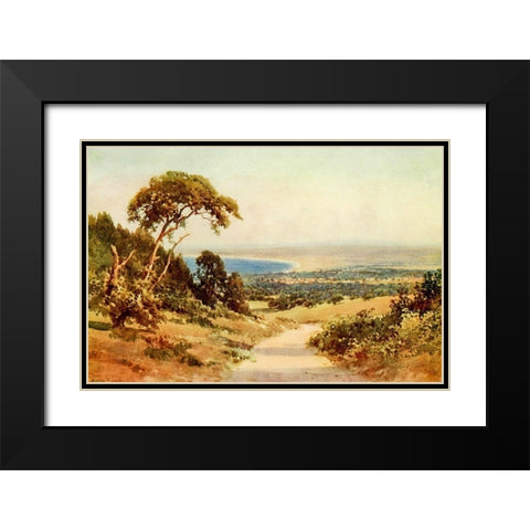 Looking down on Monterey and the Bay-California 1914 Black Modern Wood Framed Art Print with Double Matting by Palmer, Sutton