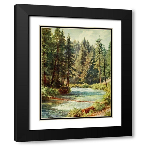 McCloud River-Sacramento Valley-California 1914 Black Modern Wood Framed Art Print with Double Matting by Palmer, Sutton