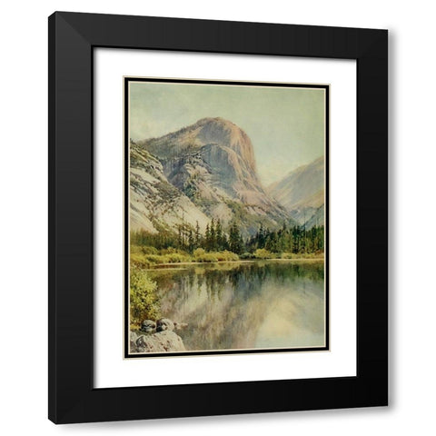 Mirror Lake-Yosemite-California 1914 Black Modern Wood Framed Art Print with Double Matting by Palmer, Sutton