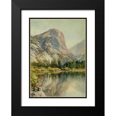 Mirror Lake-Yosemite-California 1914 Black Modern Wood Framed Art Print with Double Matting by Palmer, Sutton