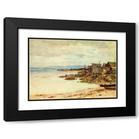 Pescadera-Chinese fishing village in Monterey Bay-California 1914 Black Modern Wood Framed Art Print with Double Matting by Palmer, Sutton