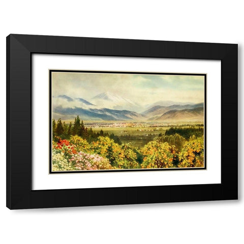 Redlands-looking towards San Bernardino Range-California 1914 Black Modern Wood Framed Art Print with Double Matting by Palmer, Sutton