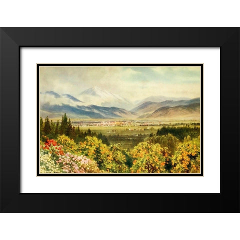 Redlands-looking towards San Bernardino Range-California 1914 Black Modern Wood Framed Art Print with Double Matting by Palmer, Sutton
