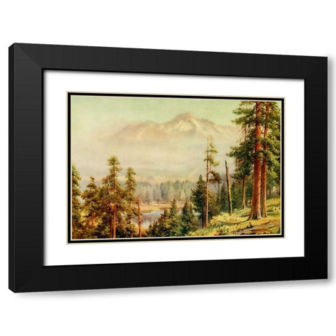 Shasta-California 1914 Black Modern Wood Framed Art Print with Double Matting by Palmer, Sutton