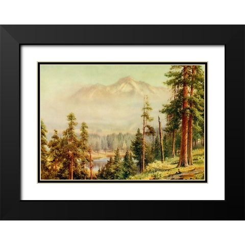 Shasta-California 1914 Black Modern Wood Framed Art Print with Double Matting by Palmer, Sutton