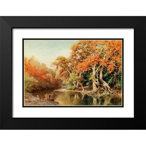 Sycamores-a coast range canyon-California 1914 Black Modern Wood Framed Art Print with Double Matting by Palmer, Sutton
