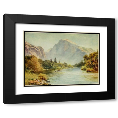 The Half Dome-Yosemite-California 1914 Black Modern Wood Framed Art Print with Double Matting by Palmer, Sutton