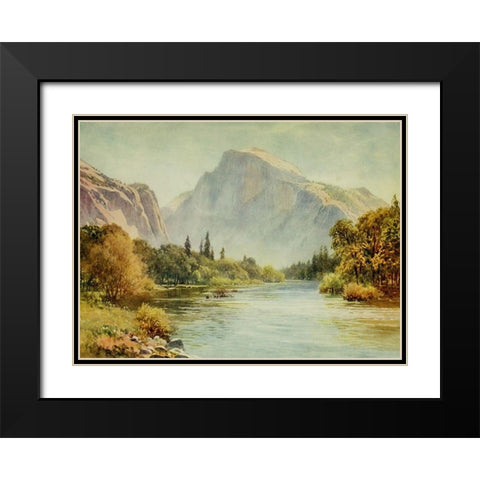 The Half Dome-Yosemite-California 1914 Black Modern Wood Framed Art Print with Double Matting by Palmer, Sutton