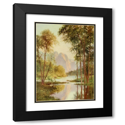 The Three Brothers-Yosemite Valley-California 1914 Black Modern Wood Framed Art Print with Double Matting by Palmer, Sutton