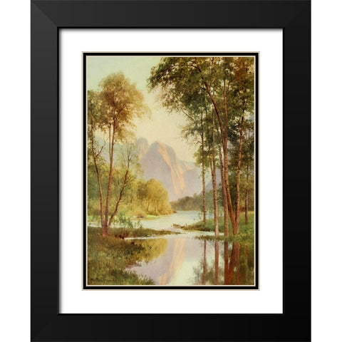 The Three Brothers-Yosemite Valley-California 1914 Black Modern Wood Framed Art Print with Double Matting by Palmer, Sutton