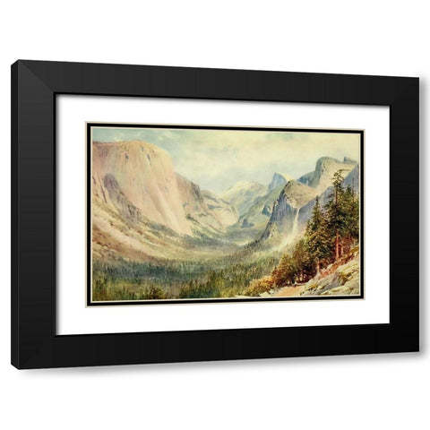 Valley of the Yosemite-California 1914 Black Modern Wood Framed Art Print with Double Matting by Palmer, Sutton