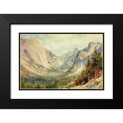 Valley of the Yosemite-California 1914 Black Modern Wood Framed Art Print with Double Matting by Palmer, Sutton