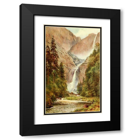 Yosemite Falls-California 1914 Black Modern Wood Framed Art Print with Double Matting by Palmer, Sutton