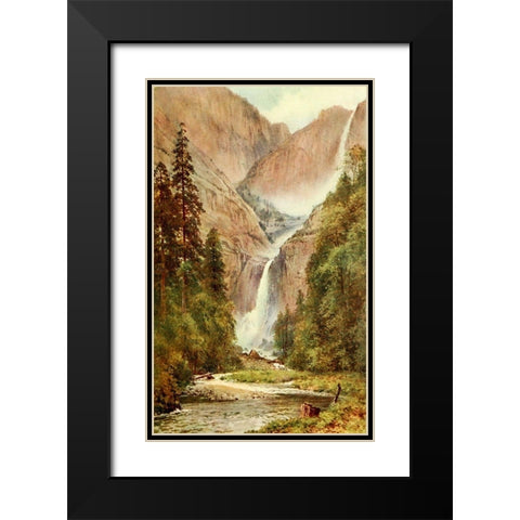 Yosemite Falls-California 1914 Black Modern Wood Framed Art Print with Double Matting by Palmer, Sutton