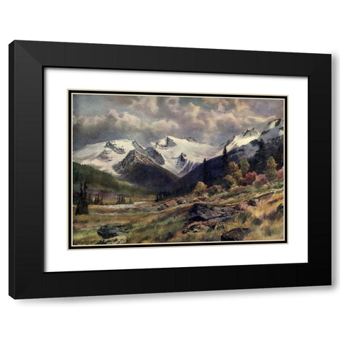 Rogers Pass-Selkirks Black Modern Wood Framed Art Print with Double Matting by Canadian Pacific Railway