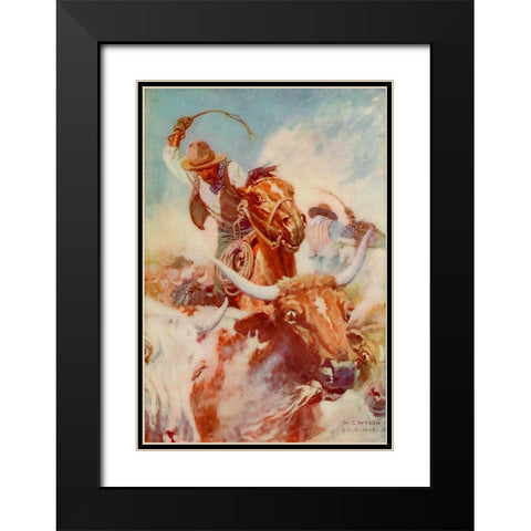 Cutting out Black Modern Wood Framed Art Print with Double Matting by Wyeth, Newell