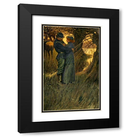 I took her in my arms and held her Black Modern Wood Framed Art Print with Double Matting by Wyeth, Newell
