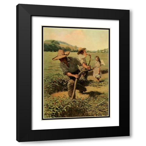 Harvesting Black Modern Wood Framed Art Print with Double Matting by Wyeth, Newell