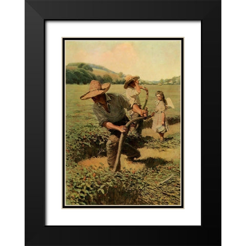 Harvesting Black Modern Wood Framed Art Print with Double Matting by Wyeth, Newell