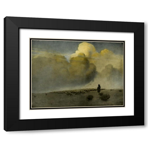Pastoral of the South west Black Modern Wood Framed Art Print with Double Matting by Wyeth, Newell
