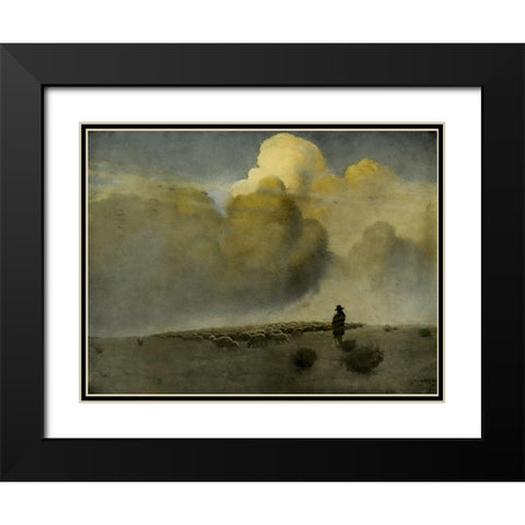 Pastoral of the South west Black Modern Wood Framed Art Print with Double Matting by Wyeth, Newell